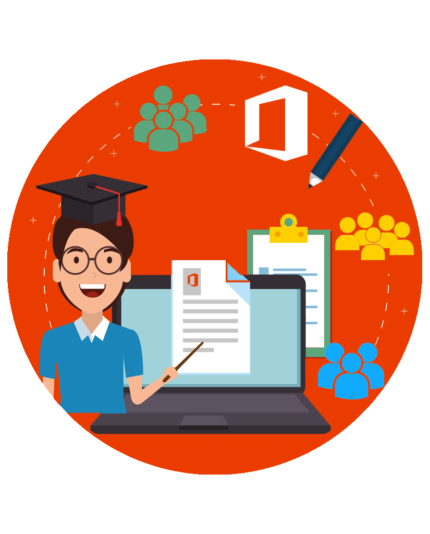 Školící skupina pracující s aplikacemi Office 365