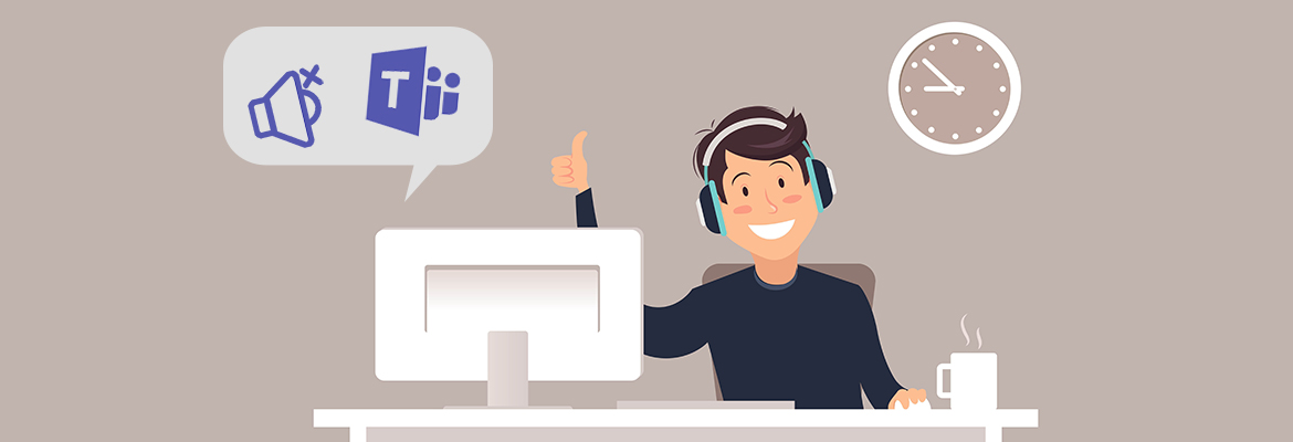 Tiché hodiny zobrazené v rozhraní Microsoft Teams
