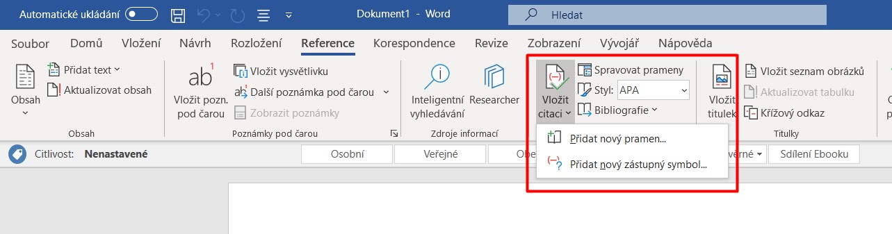 Citace v Microsoft 365
