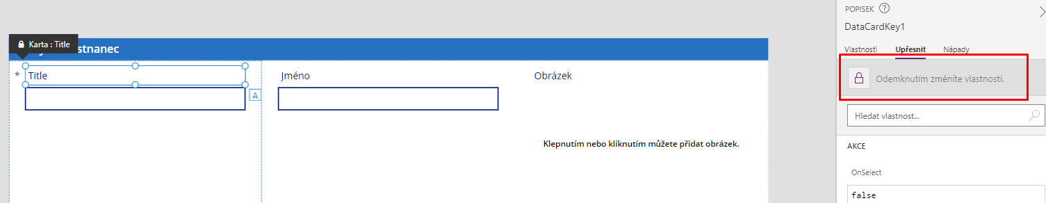 Odemknutí karty pomocí otisku prstu nebo PINu