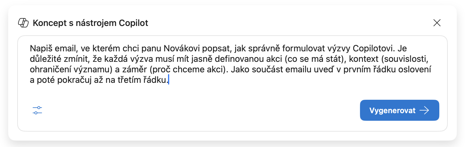 Prompty oslovení v Outlooku