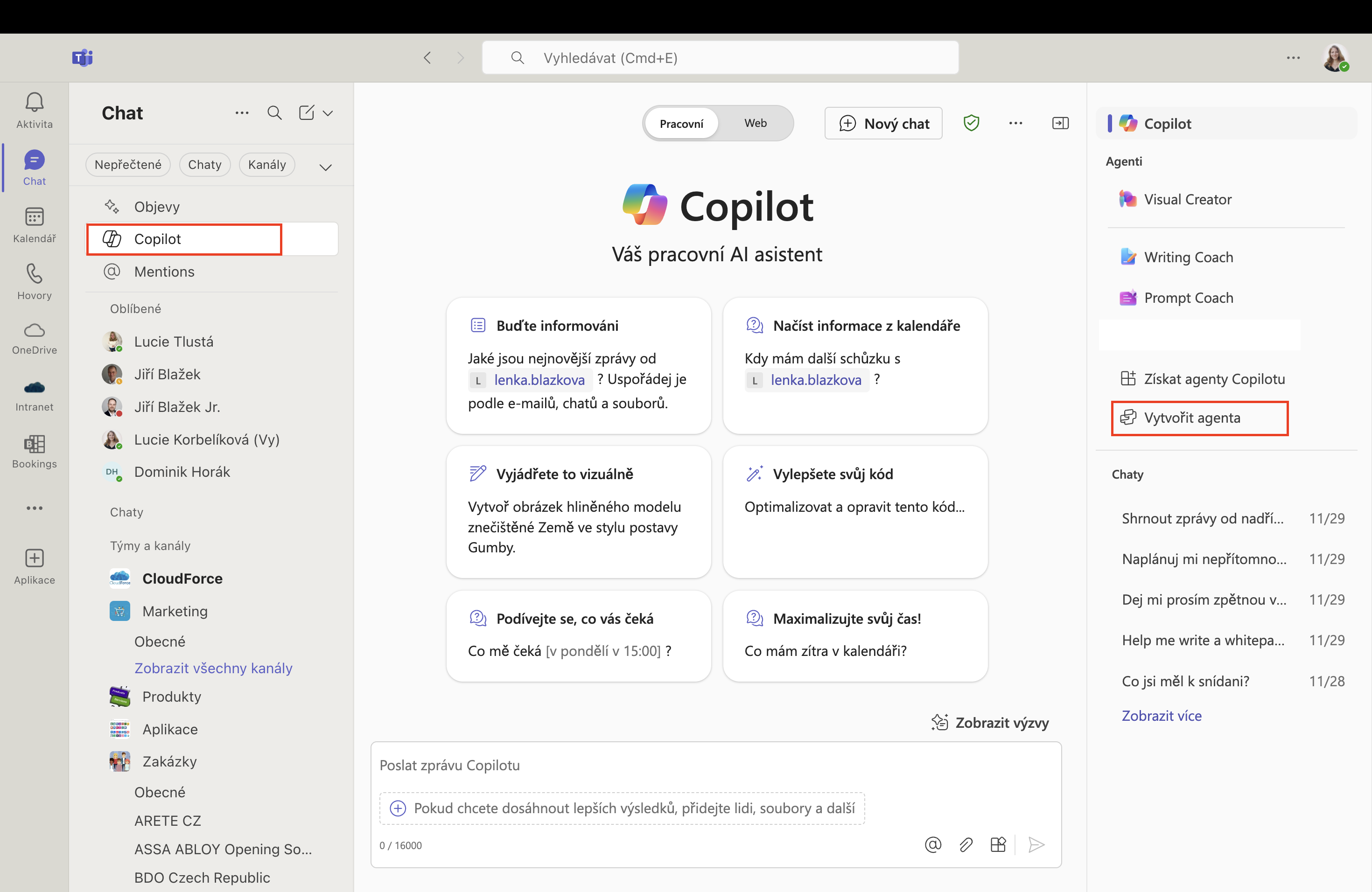 Agenti Copilotu_vytvořit agenta