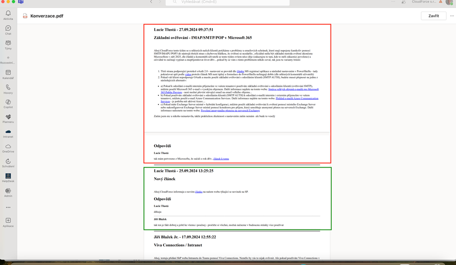 Uložená konverzace v pdf