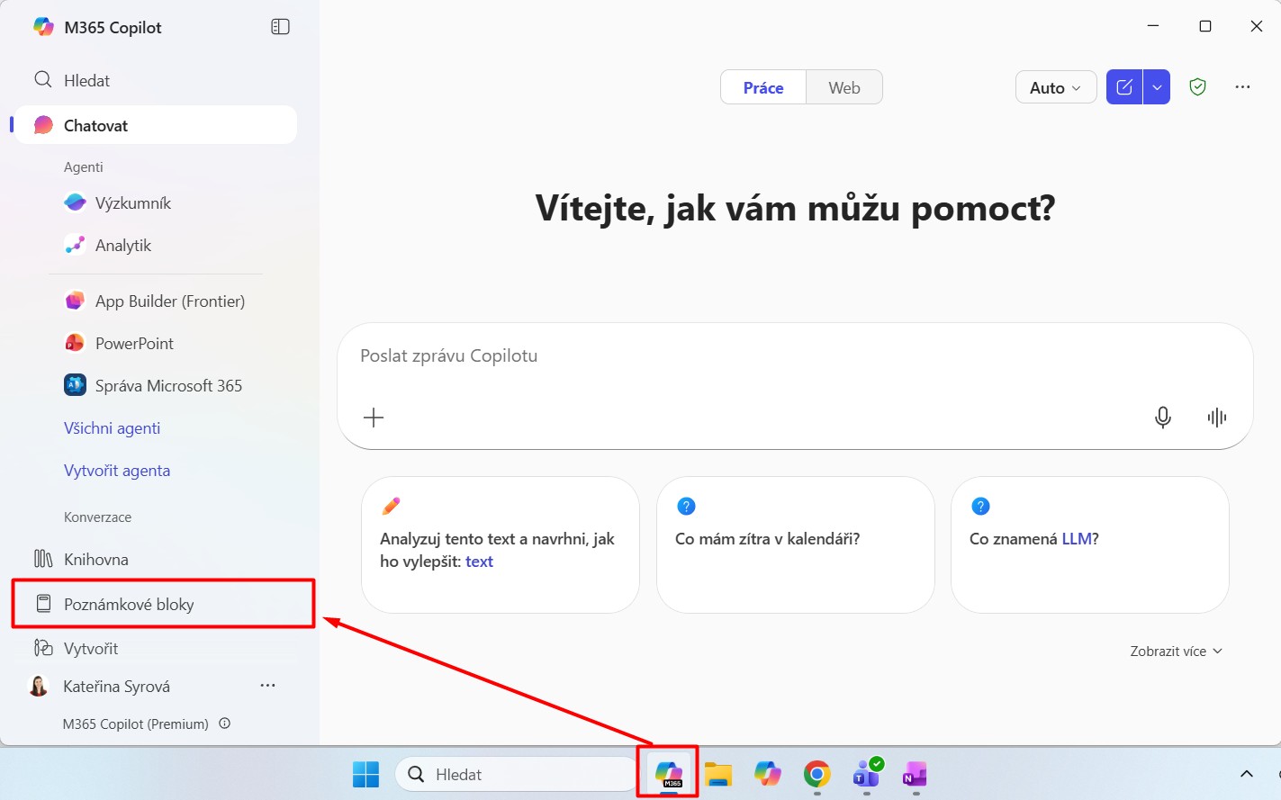 Copilot poznamkové bloky pro desktop app copilot